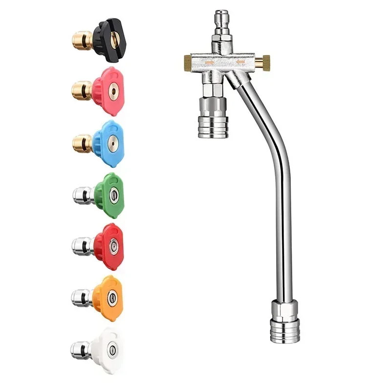 

Two-in-one High Pressure Washing Tool Stainless Steel With Nozzles Washing Car Garden High Pressure Washing Accessories