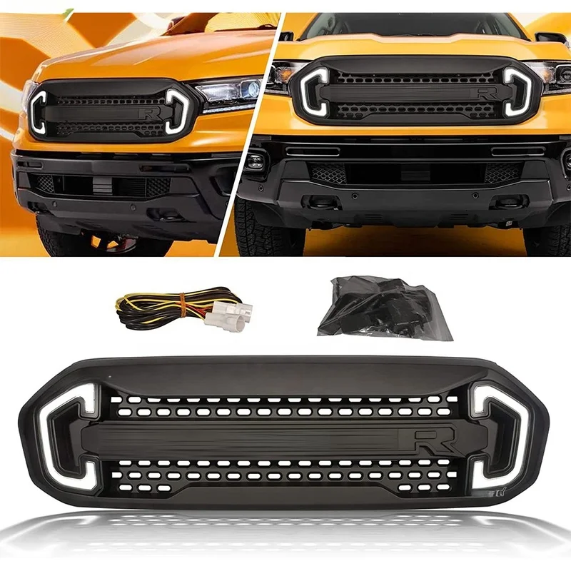 High Quality Black Decor Modified Raptor‑Look Front Bumper Grille Auto Replacement Accessory For Off‑Road Pick‑up Vehicle 2018‑2