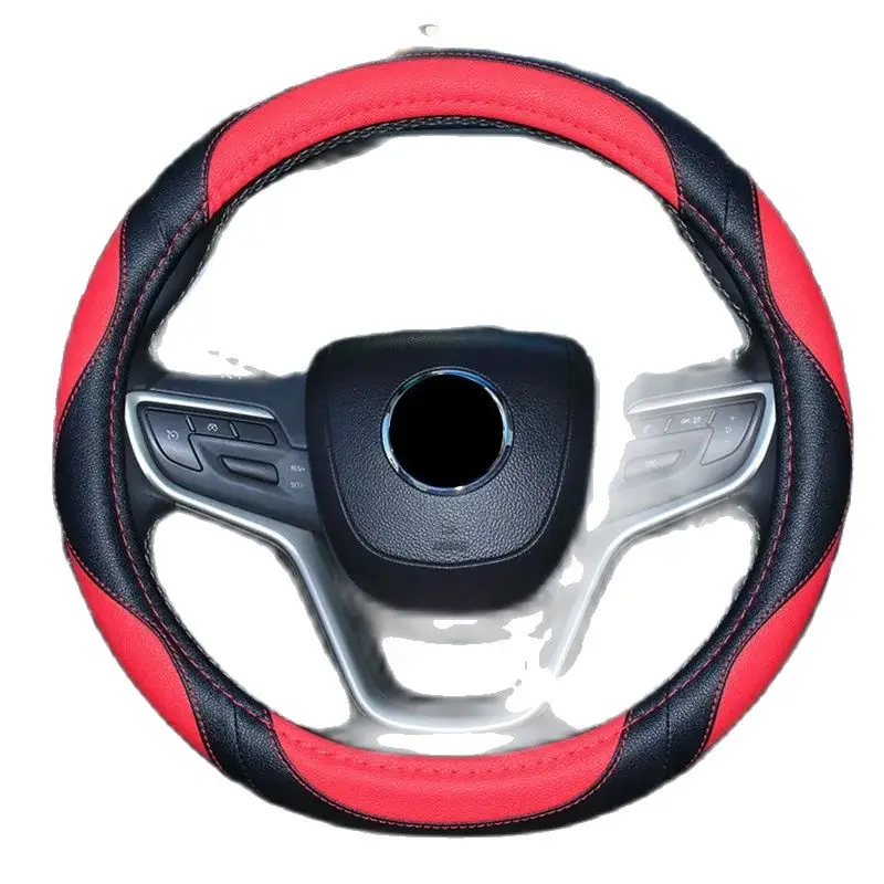 Universal 38 cm steering wheel cover sports style artificial leather braid on the steering-wheel protecting automotive interior