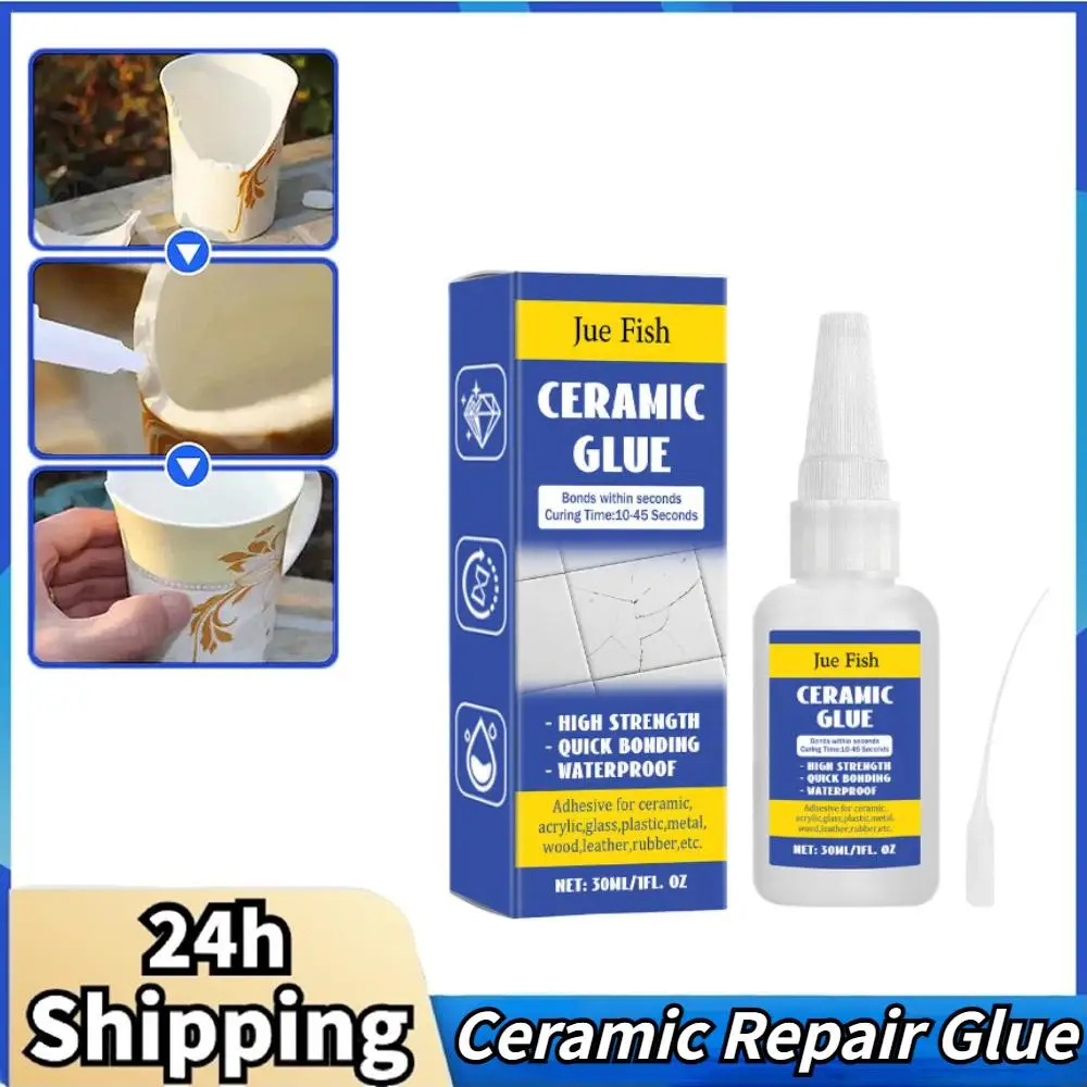 Keramik-Reparaturkleber, wasserfest, starker Klebstoff für Marmor, Boden, Fliesen, Toilette, Waschbecken, Keramik, Glas, Reparaturkleber, Risse, 30 ml
