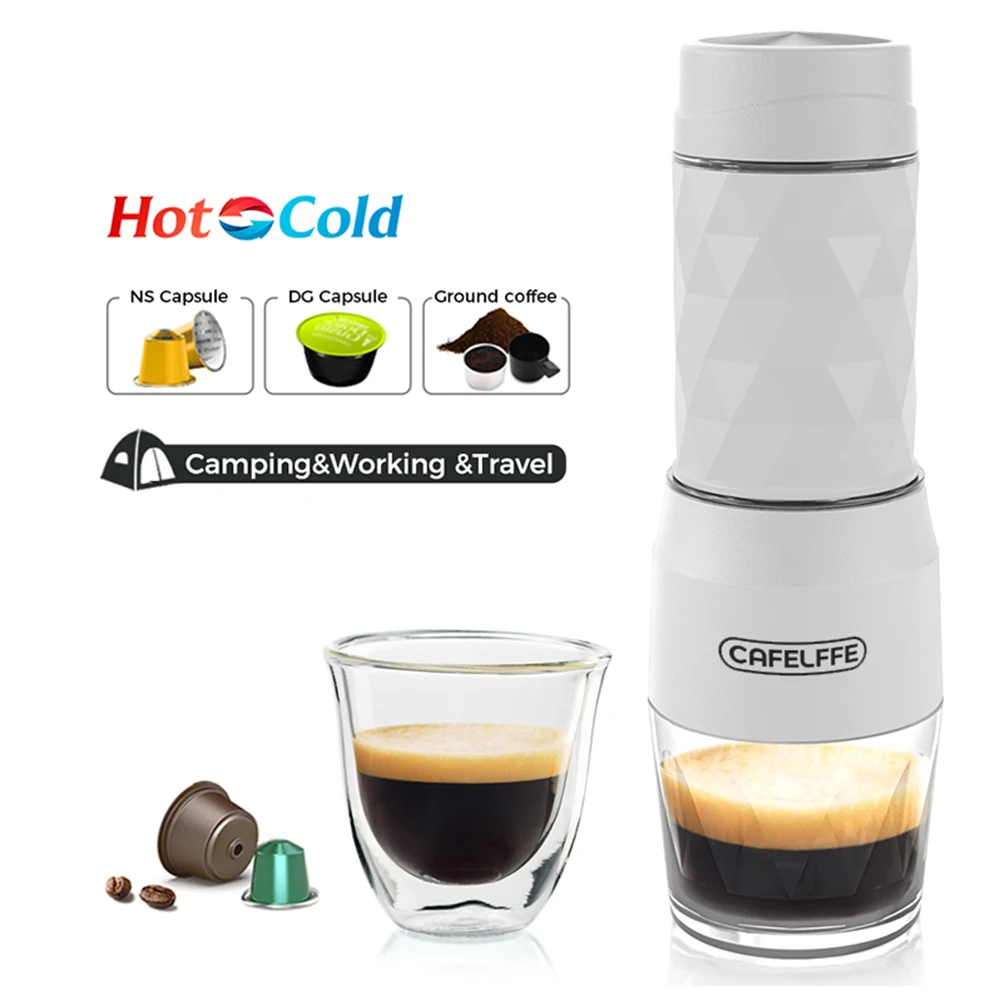 

Portable small and lightweight travel coffee machine with three in one manual espresso machine and built-in coffee cup 커피머신