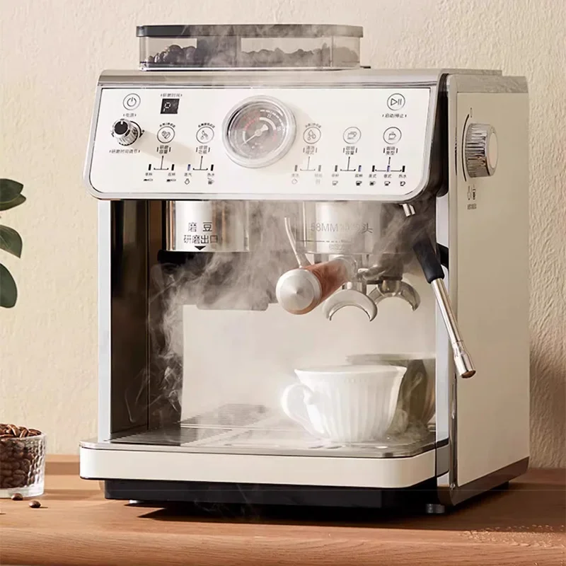&Grinding and espresso machine Home automatic coffee bean grinding Steam milk frother Double pumps and double boilers