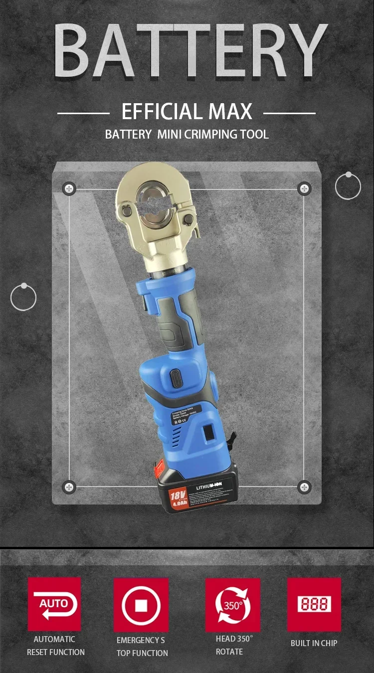 ES-300 Cable Compression Tool with 60KN Hydraulic Battery Powered Wire Clamping Tool
