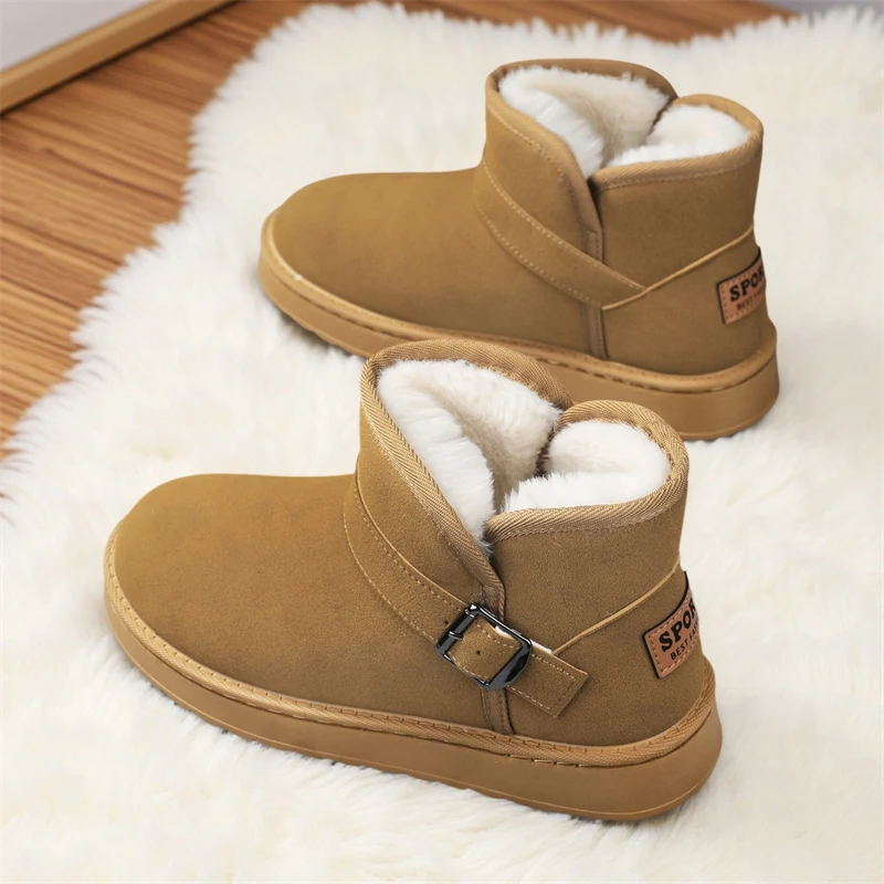 

Новые зимние мужские зимние ботинки, зимняя хлопковая обувь, мужские флисовые и утолщенные зимние хлопковые ботинки, обувь для хлеба с меховой интегрированной отделкой