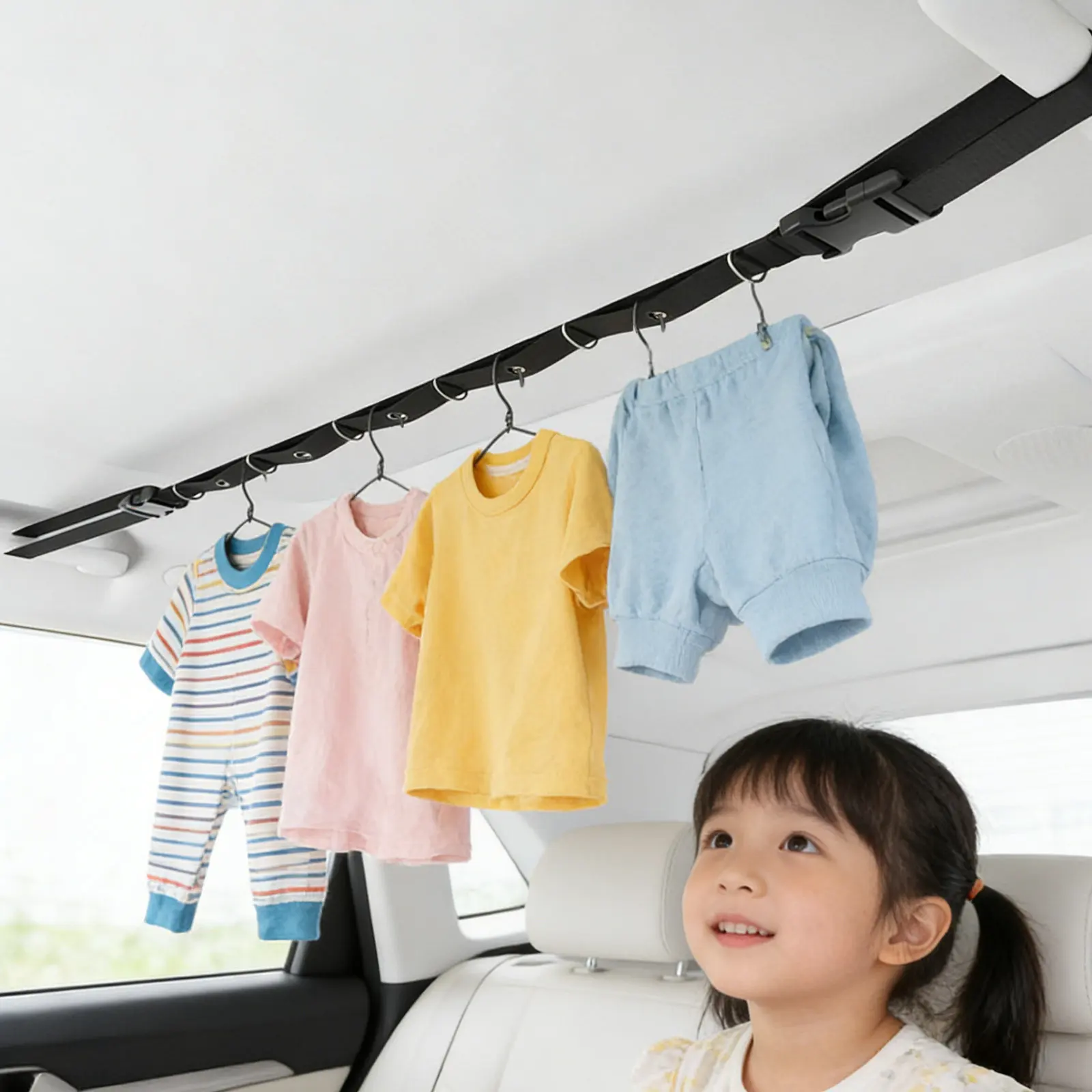 Adjustable Car Clothesline Portable Trunk Hanging Clothes Drying Rope for Vehicle Suv Rv Camping Travel Heavy Duty Laundry Line