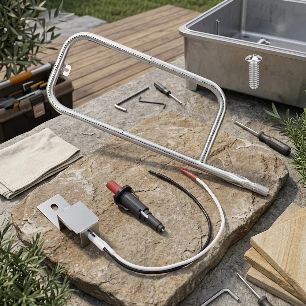 Stainless Steel Burner Tube 60041 Combined with Spark Igniter 80462 for Weber Gas Grill Models Requiring Components