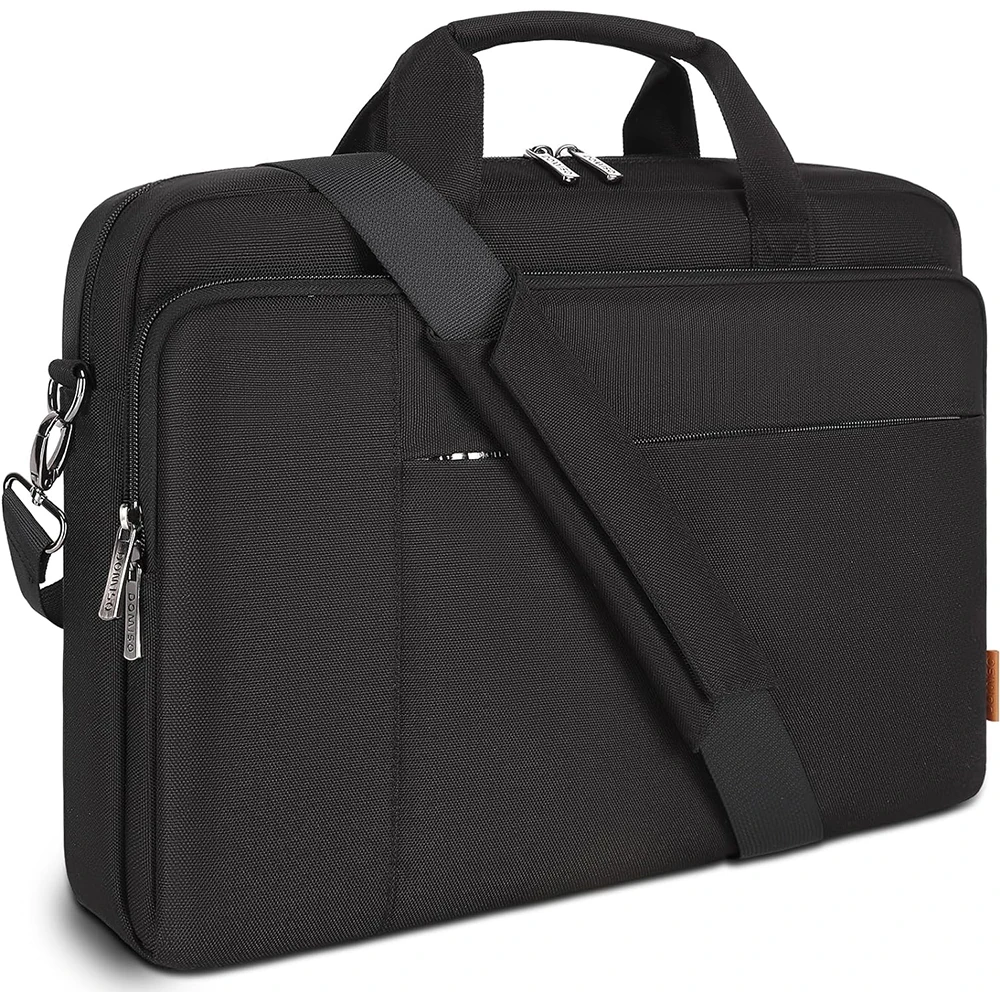 DOMISO 14 15.6 17.3 inch Laptop Bag Business Briefcase Water-resistant Notebook Messenger Shoulder Bag for Laptop ,Black