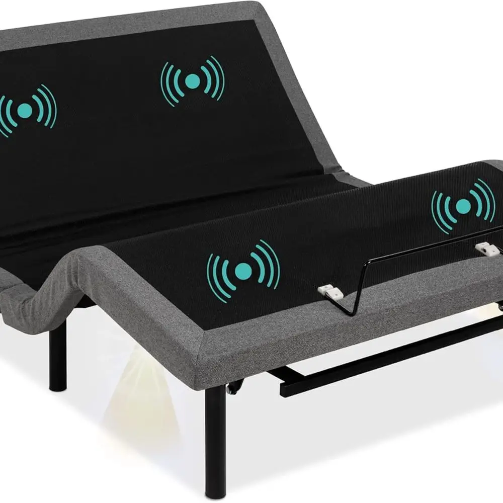 Queen Size Adjustable Bed Frame, Electric Base w/Wireless Remote Control, Nightlight, Massager, 2 USB Ports,Customized