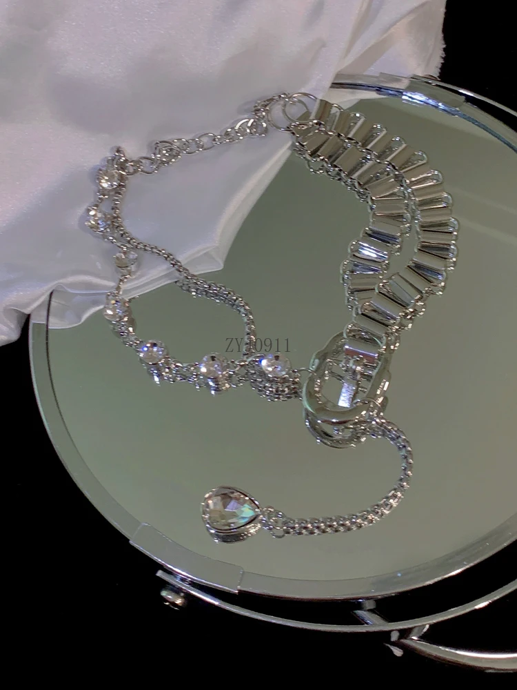 سلسلة الموضة الأوروبية والأمريكية الربط قلادة مهدب شخصية مبالغ فيها سلسلة الترقوة عالية الإحساس