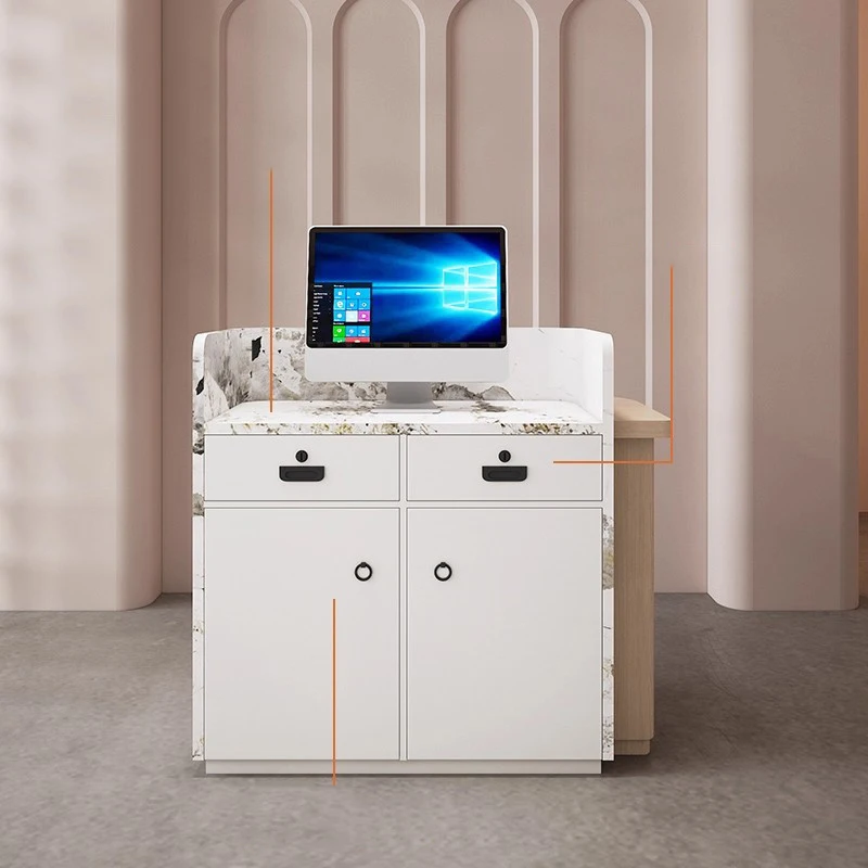 مكتب استقبال تخزين إيطالي، مكاتب استقبال بسيطة وحديثة من الشمال، توفير المساحة، أثاث مكتبي Mostrador