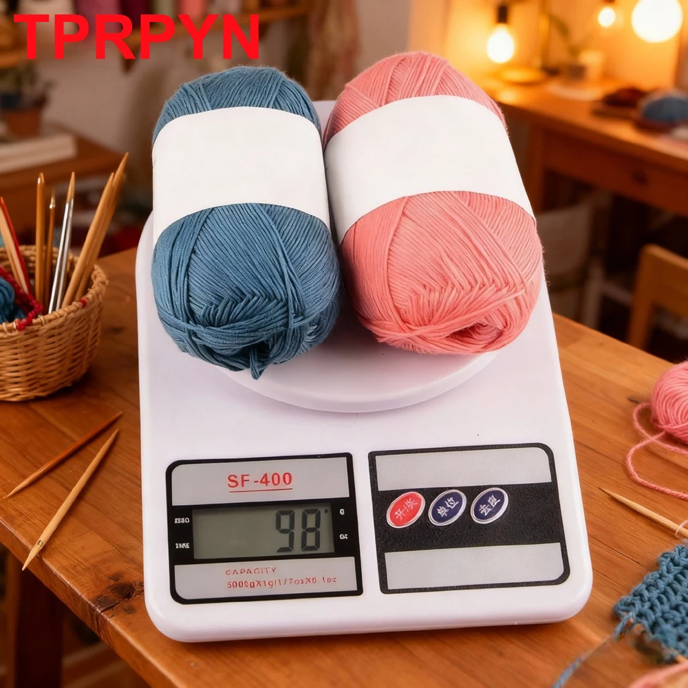 2Pcs Bamboo Yarn Soft Cold Summer Natural Bamboo Baby Knitting Yarn For Crochet And Hand Knitting Sweater Hat
