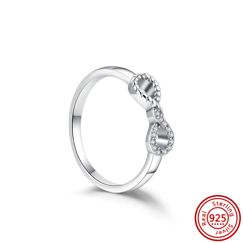 Pantaro-925 anel de prata esterlina com zircão brilhante, amor, mãe, bowknot, floco de neve, coração, luxo, jóias finas, aniversário, original, novo