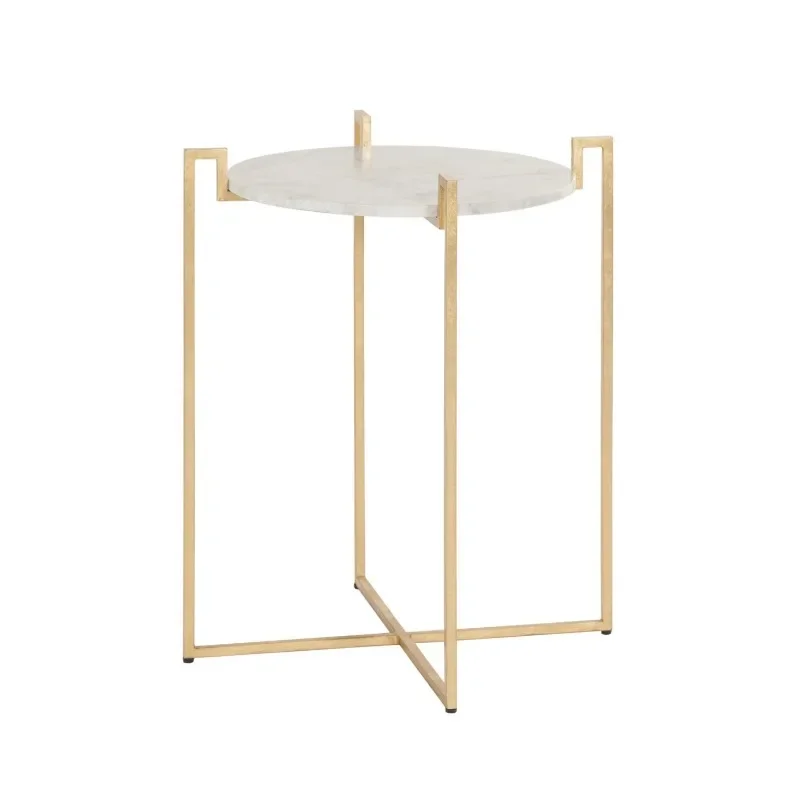 American light luxury wrought iron gold foil marble coffee table/hotel sample room living room bedroom hand-pasted