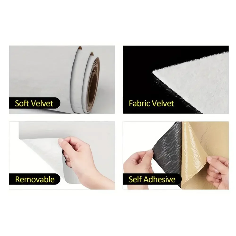yes50x150cm Self Adhesive Velvet Fabric Self Adhesive Soft Touch Adhesive Flocking Cloth Thickened Peel And Stick