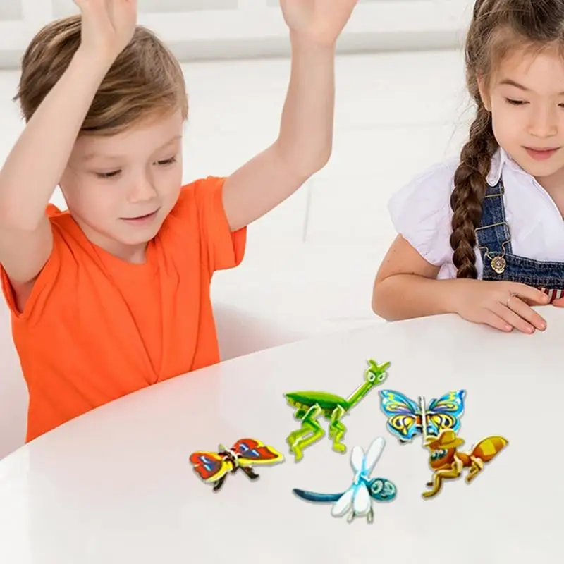 10pcs 3D Animal Puzzle per bambini giocattoli educativi Montessori divertente fai da te assemblaggio manuale modello tridimensionale giocattolo per ragazzo ragazza