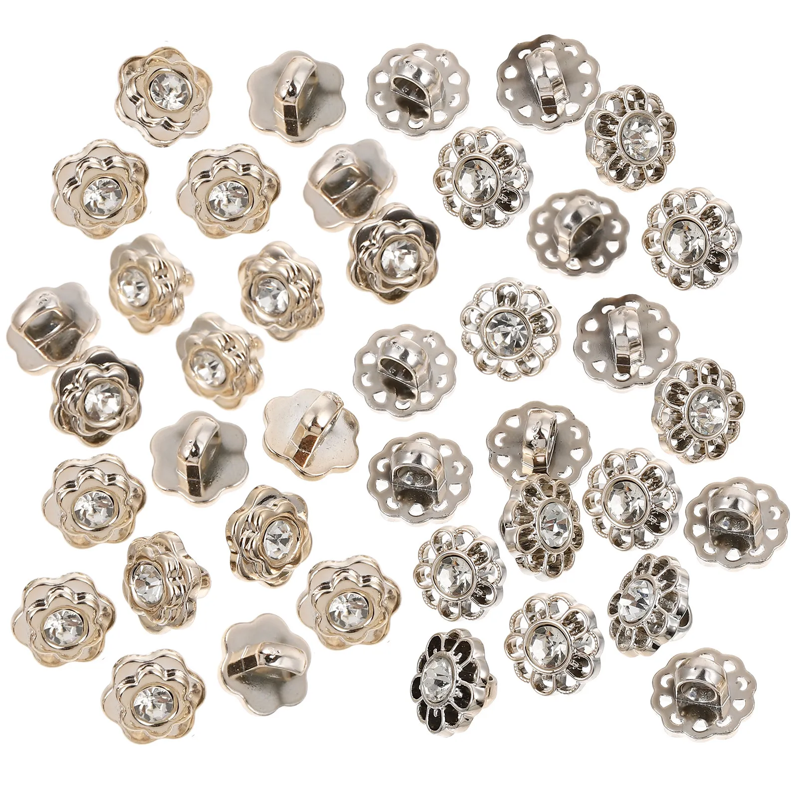 40Pcs Fine Workmanship Flower Shape Buttons Elegant DIY Clothing Accessories for Shirts Coats Blouses Sewing Decorative