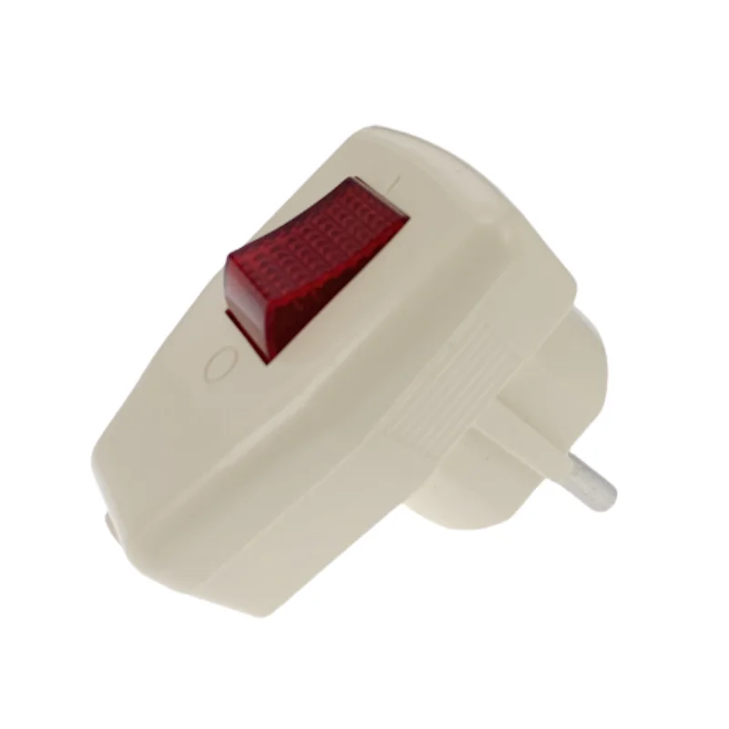 European Germany Schuko Rewireable Power Plug With Red ON OFF Switch 16A EU Power Cord Receptacle Wiring Connector 250V Type E