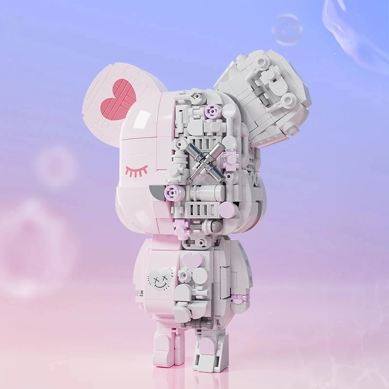 Violent Bear  Building Block Robot Mechanical Grand Model Color Love Bear Bricks Technical Kit Toys For Children Gift