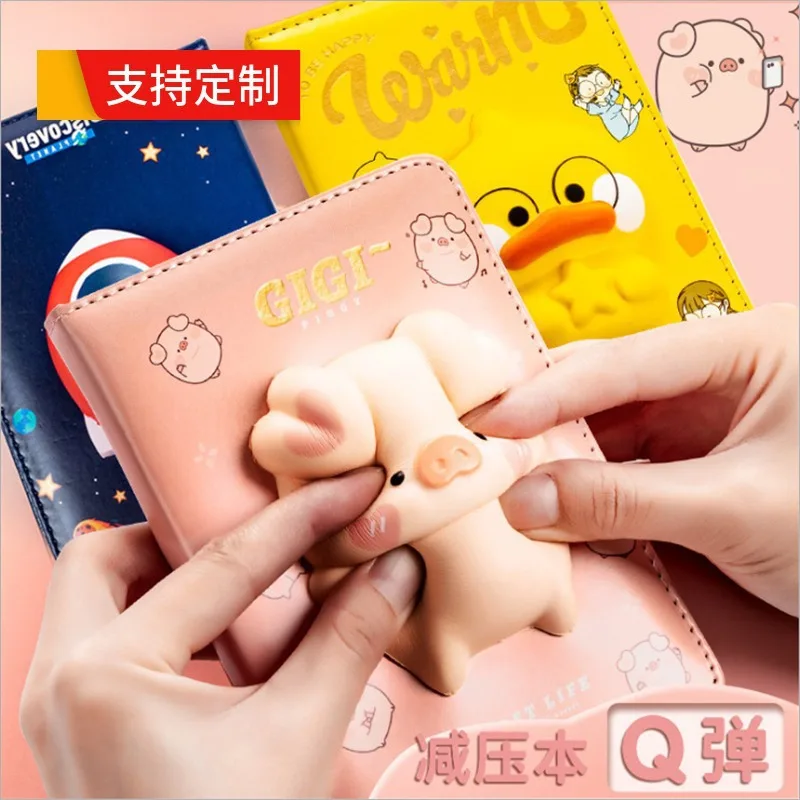 B-SHAMO Cute A6 Notebook Writing Students Girls Travel Journal Planner Dairy Weekly Monthly Note Book Stress Reliever Toys Gifts