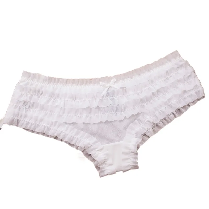 

Милые женские трусики, милые кружевные трусы с оборками и низкой талией, сетчатое женское нижнее белье с принтом в горошек и бантом для девочек, трусы
