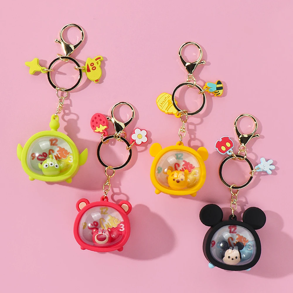 MINISO Disney Pooh Bear Alien Chip Dale Lotso Mickey Mouse Anime Cartoon Cute Bag Pendant Key Chain Decoration Girl Gift