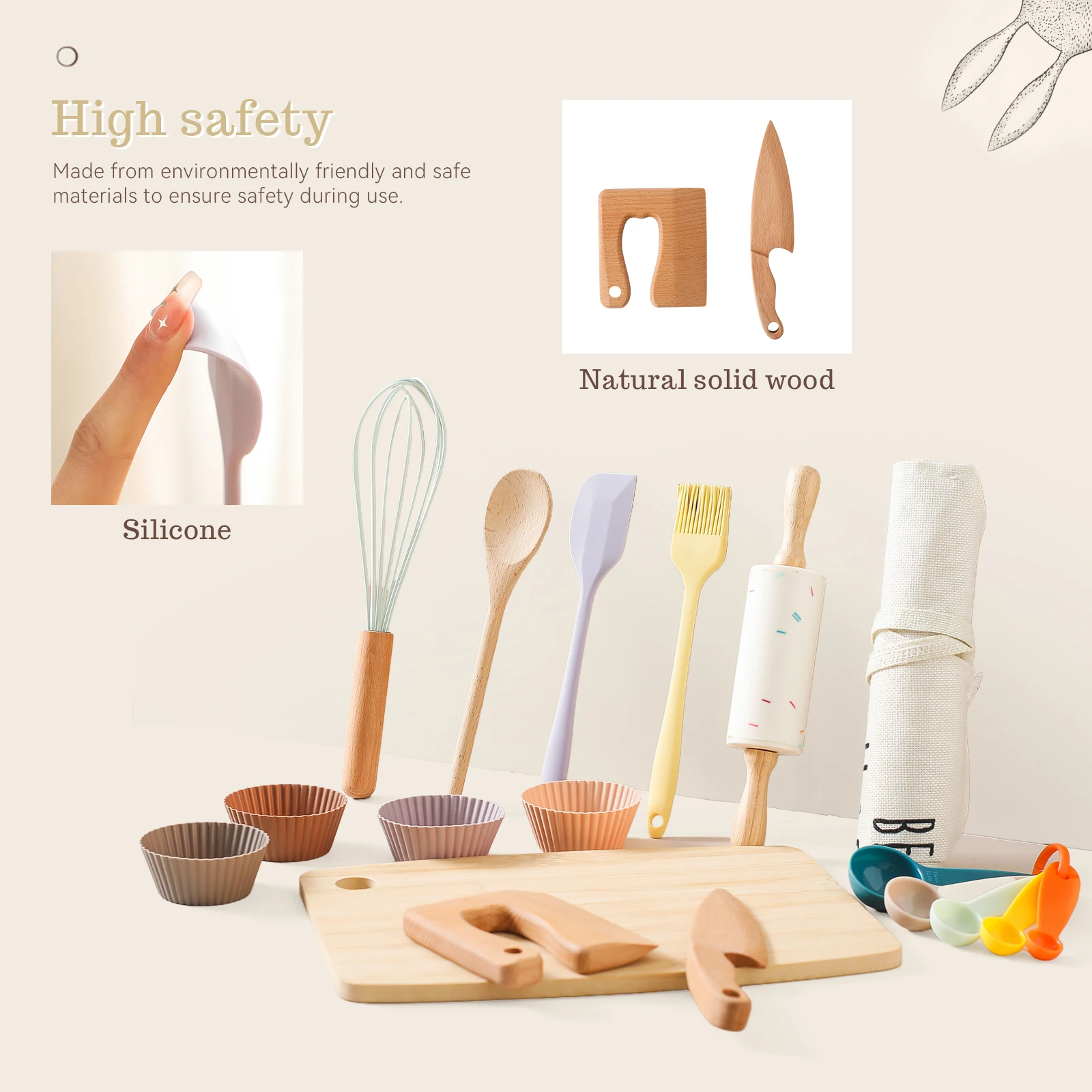 Wooden Montessori Kitchen Simulation Toys Wooden Baby Kitchenware Babies Imitate Cooking Toys Family Kitchen Play Toys Baby Gift