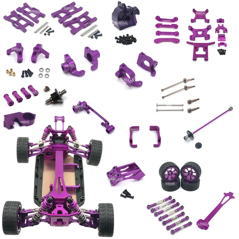 

Wltoys 124018 124019 Радиоуправляемая машина 1:12 Фиолетовый Все модернизированные металлические запасные части 4WD C Тип сиденья/центральный приводной вал в сборе/ось/подшипник