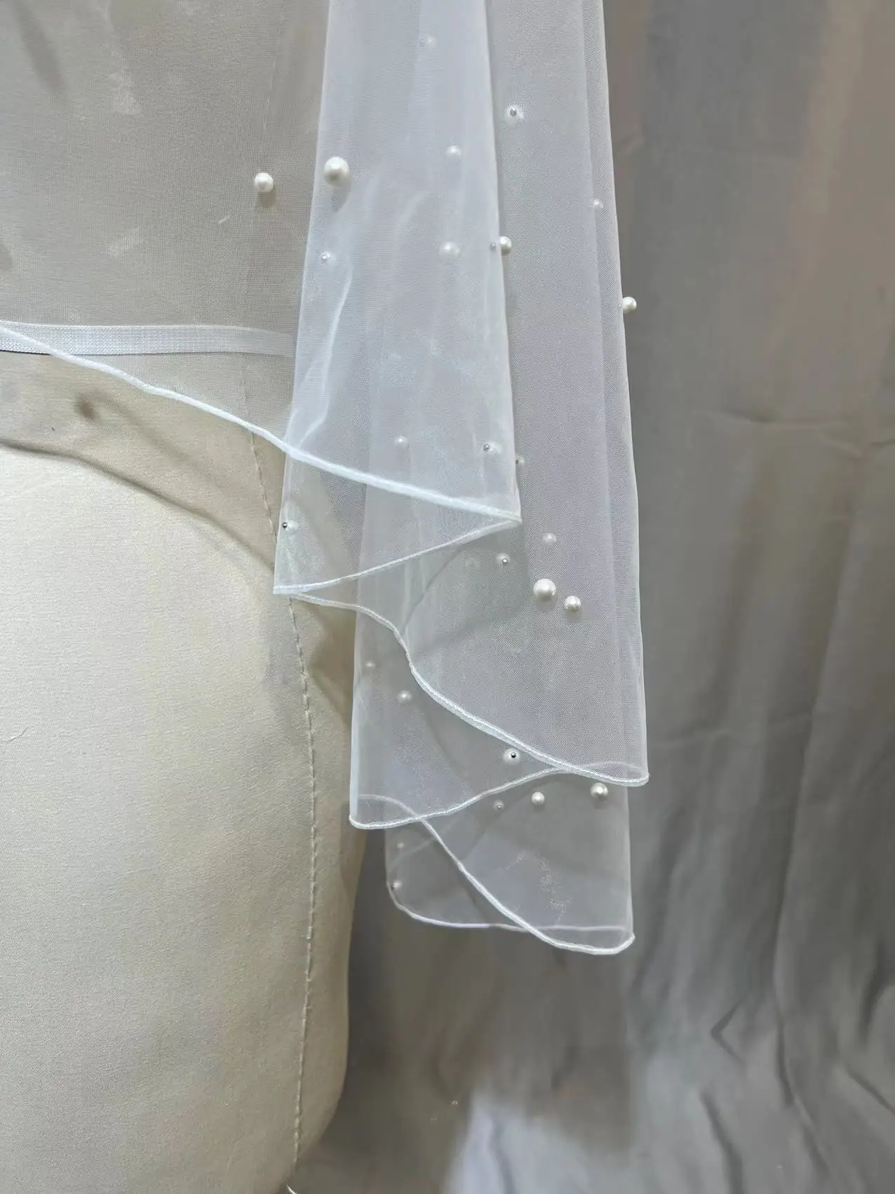 MYYBLE Pearls Evening Bolero Bridal Cloak Beaded Wedding Cape Short Front Long Back Women Wrap Cape Evening Wrap Shawl