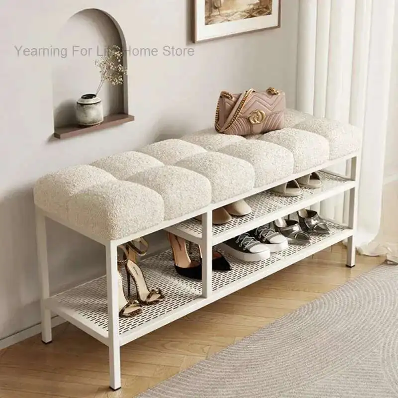 

Living Room Entrance Storage Shoe Changing Stool Bedroom Creative Comfortable Bed End Bench Cloakroom Shoe Changing Stools