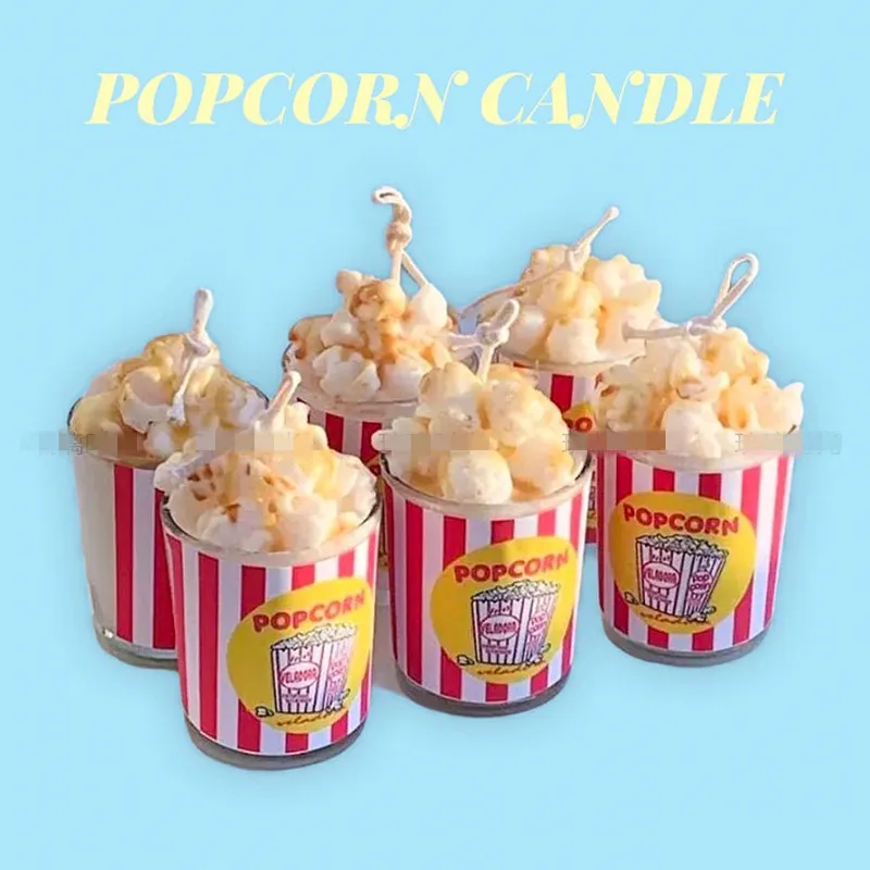 3D Silicone Candle Mold Popcorn Creative Design Scented Candle Cup Diy Decoration American Popcorn Handmade Baking Gadgets