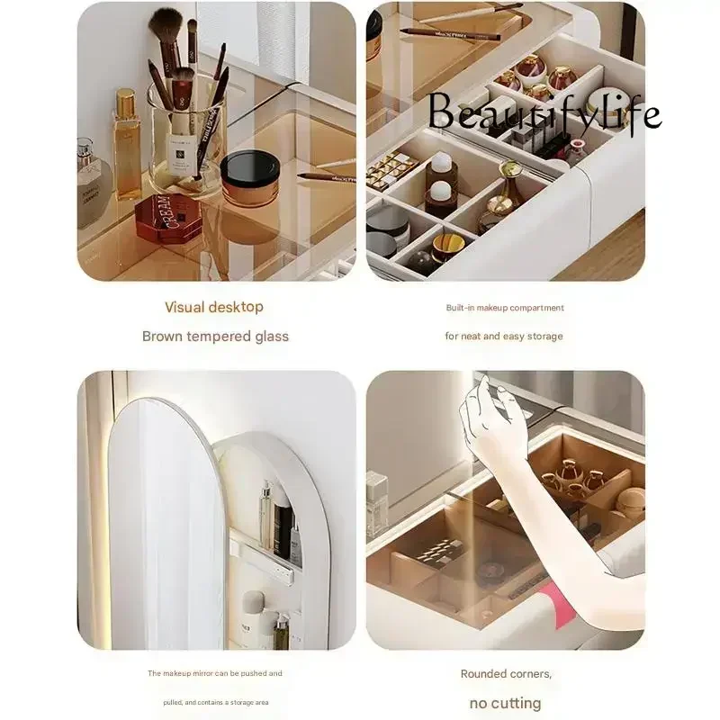 WA BJ BJ Mirror Office Vanity Table Hallway Chinese Medicine Restaurant Cosmetics Dressing Table Flexible Penteadeira Unique Fur