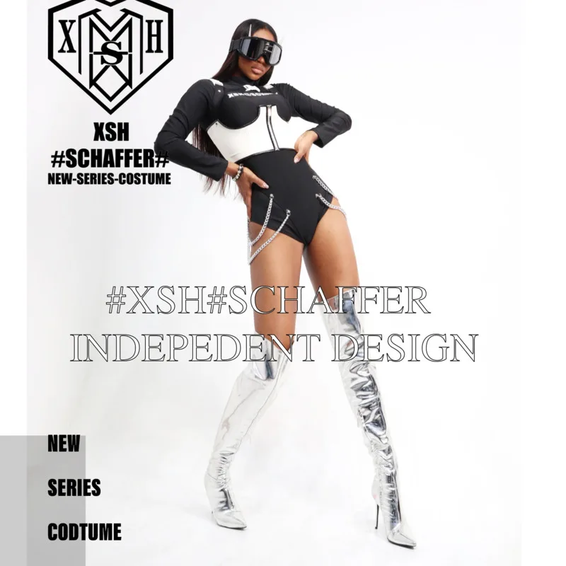 Conjunto de Ropa Personalizada para Actuaciones en Discotecas, Bares Nocturnos, Estilo Hip-Hop, Corsé Sexy, Danza Urbana, Cantante, Ambiente Festivo