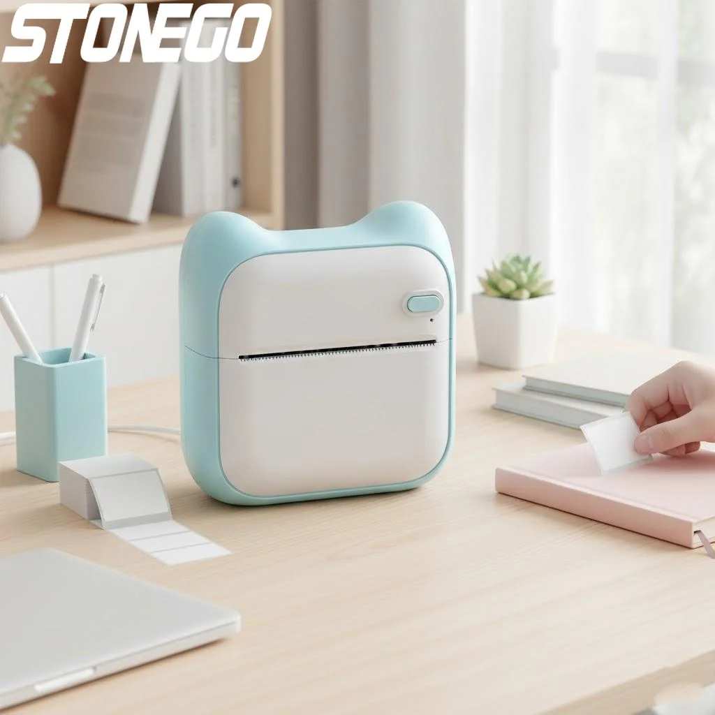 

Mini Pocket Student Thermal Printer Portable Label Printer 200dpi High Resolution Rechargeable 1200mAh for Photos Texts