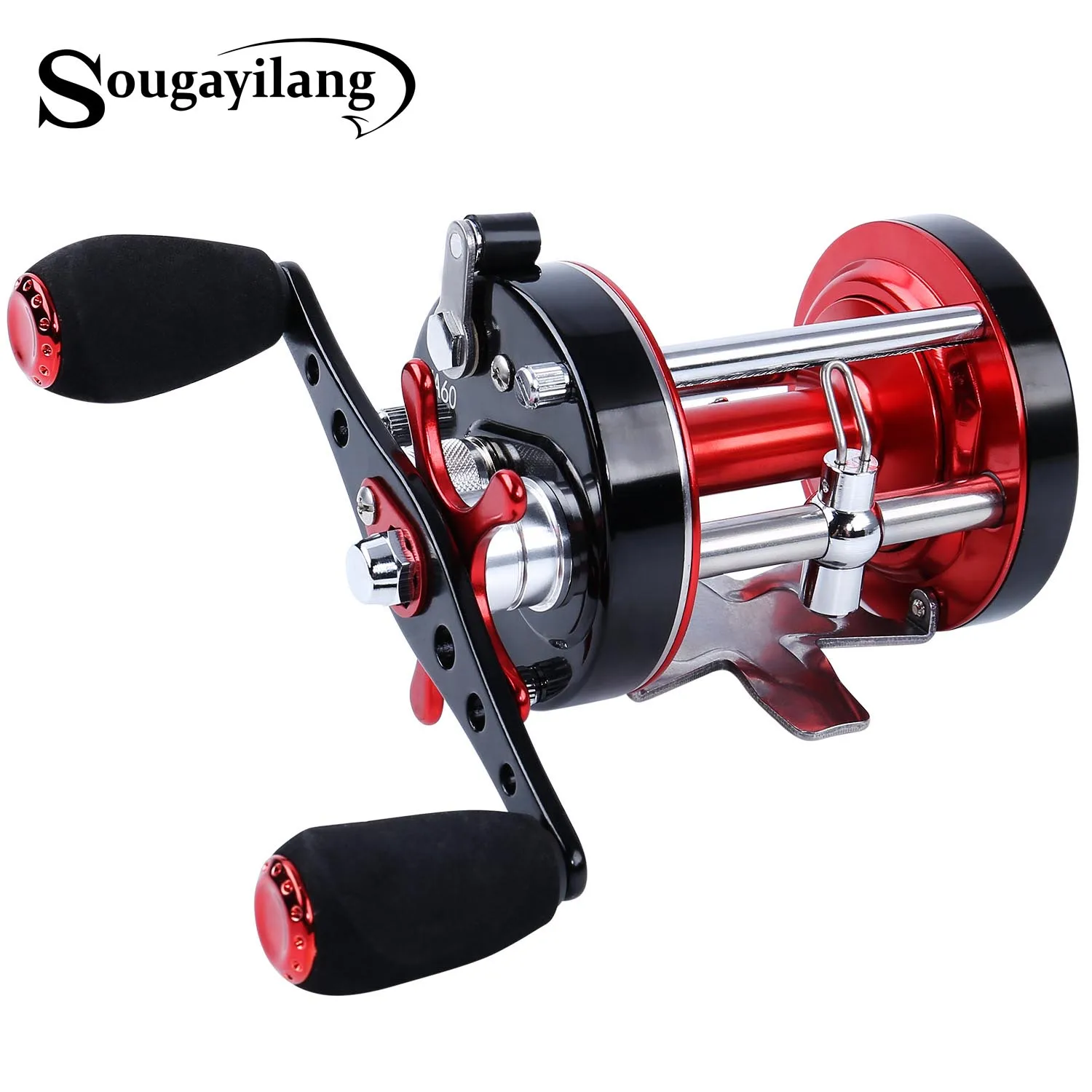 Moulinet de pêche à la traîne Sougayilang, bobine en aluminium CNC, rapport de transmission 5.2:1, 6+1BB, frein max 10Kg, pour la pêche en eau douce et en eau salée, Pesca