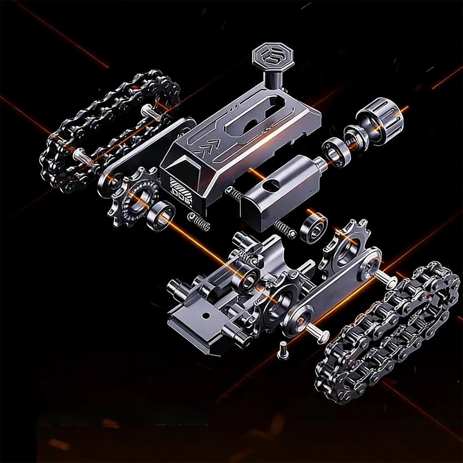 Fidget Toys Adults Stress Relief Chain Clicking Metal Slider Spinner Cool Gadgets Anxiety Relief for Men Women Work Office