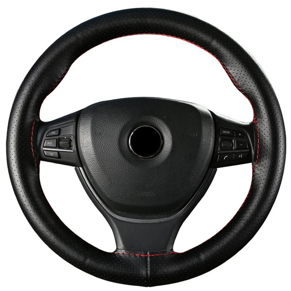 New Real Leather Car Steering Wheel Cover 38CM DIY With Needles Thread For Audi RS5 A1 A3 A4 B7 B8 A5 A6 A7 A8 Q3 Q5 Q7 Q8 TT S3