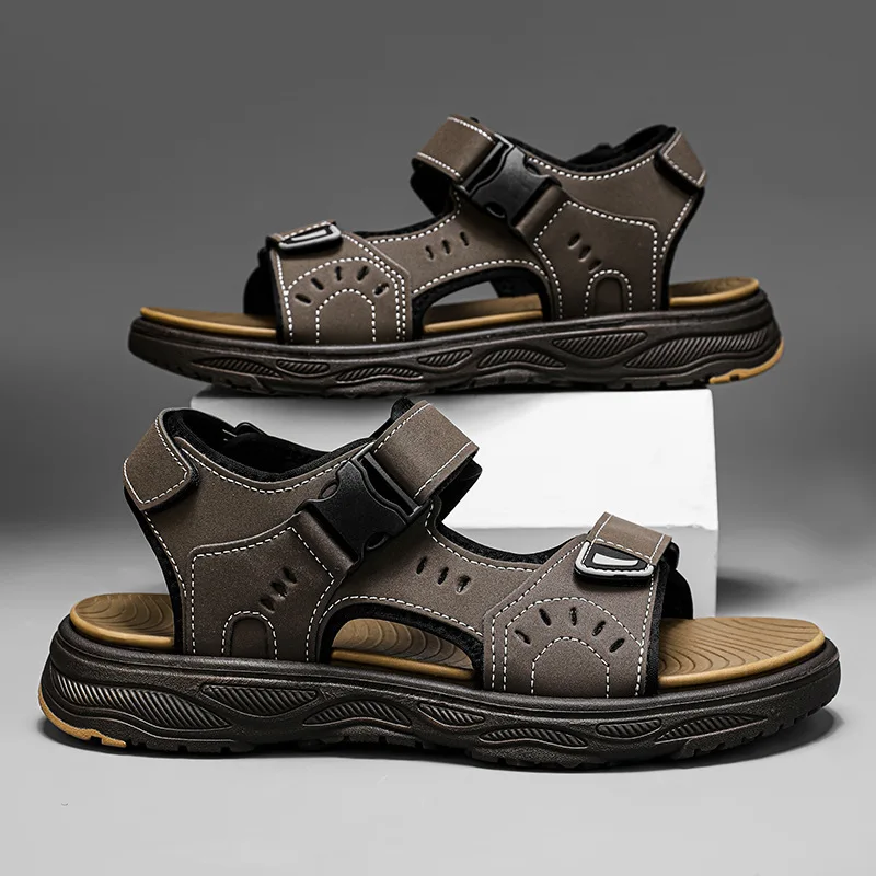 Men's summer sandals2026New model of the year: non-slip, wear-resistant, soft-soled Velcro slippers, thick-soled wading beach sh