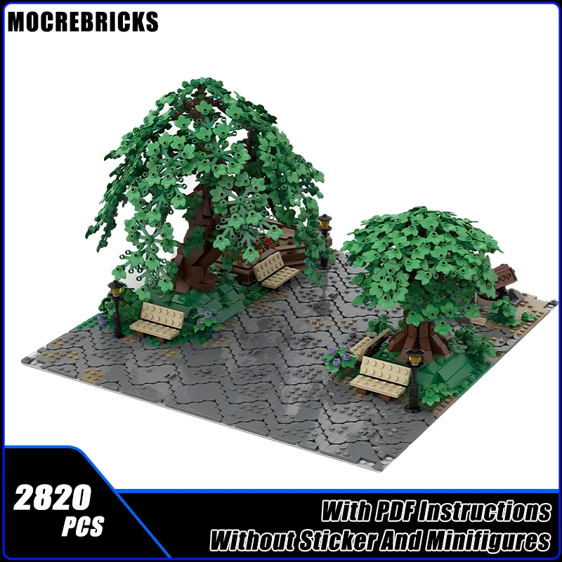 2820PCS Famous Movie Magic Ring Town Street View Bree Great Tree Modular Architecture MOC Building Block Model Kids Bricks Toys