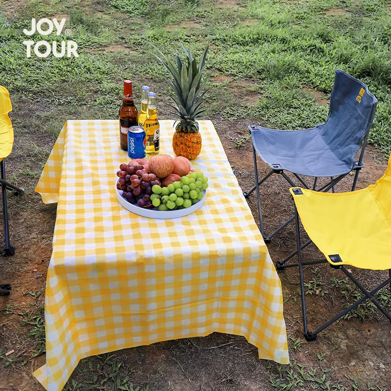 Yellow and red plaid picnic mat Outdoor barbecue picnic mat Food stall tablecloth Restaurant restaurant tablecloth