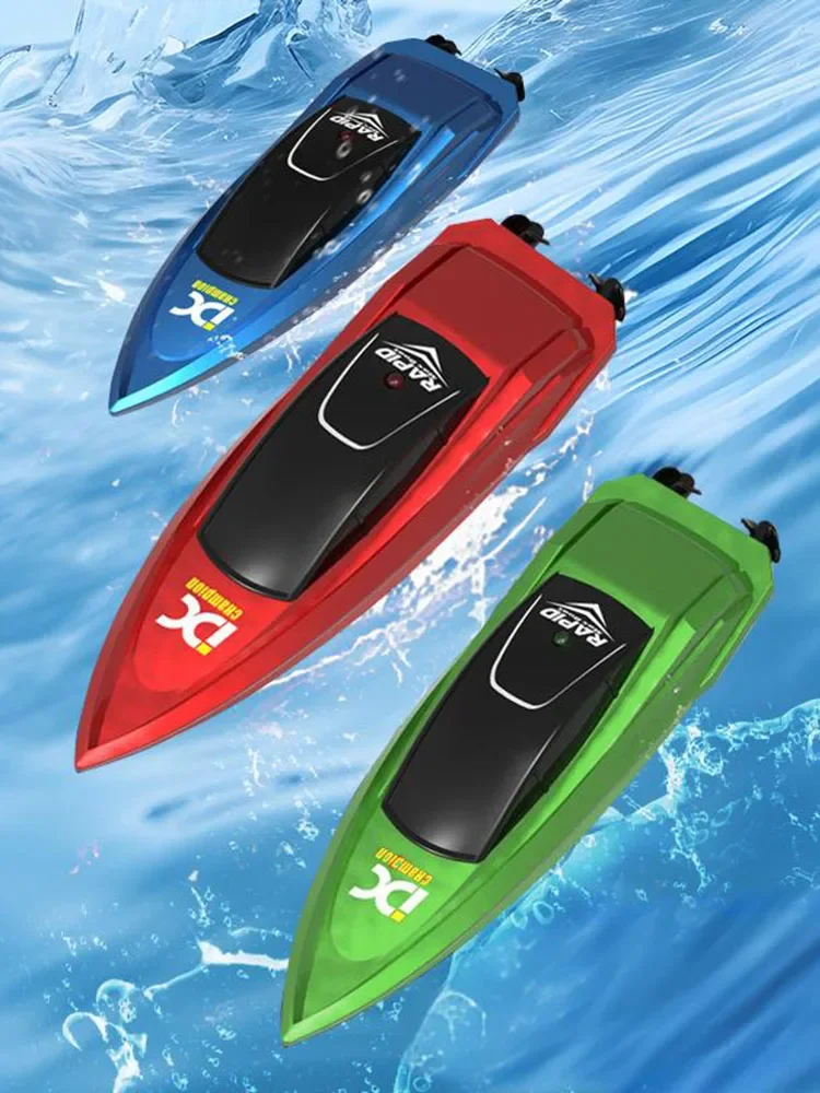 Mini bateau RC télécommandé Radio 5 km/h, bateau à grande vitesse avec lumière LED, bateau à paume, jouet d'eau d'été, jouets de piscine, modèles cadeaux