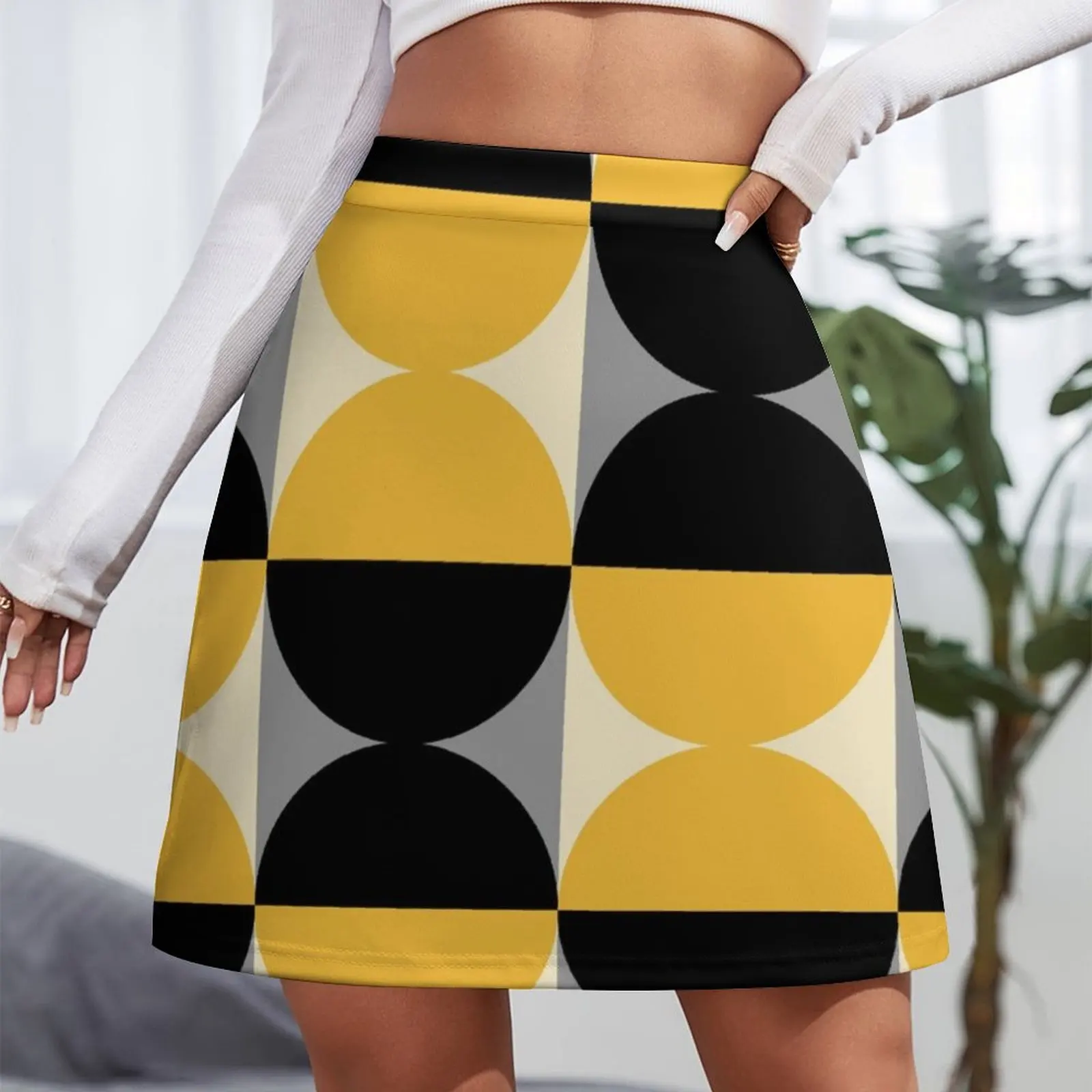 Mid Century Modern Geometric Abstract Pattern 730 Mini Skirt Women skirt mini skirts Women's clothing Mini Skirt