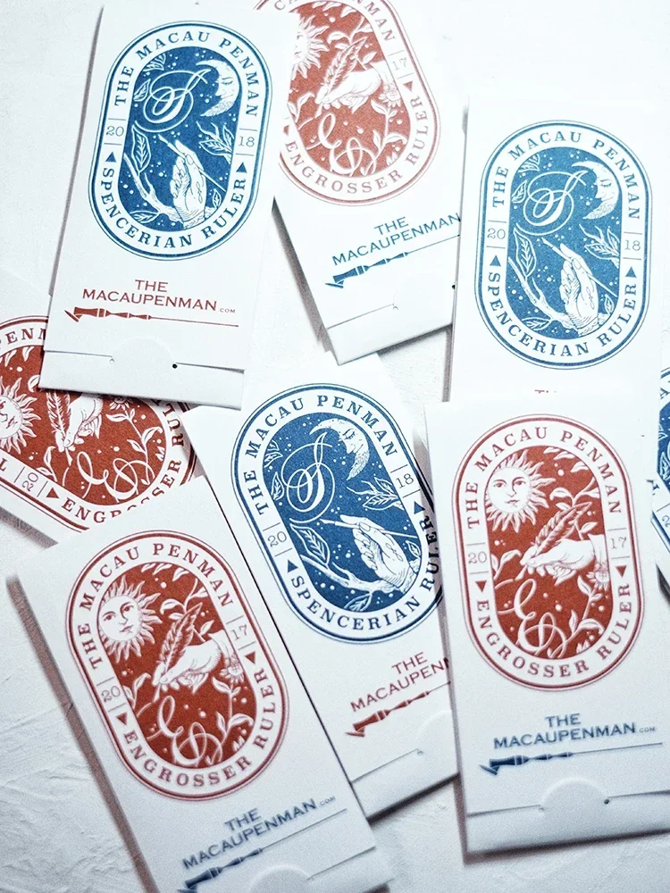 Calligraphy Copper Ruler Aquino Western Spencerian Script Guidelines Precision Tool for English Calligraphy Floral Design