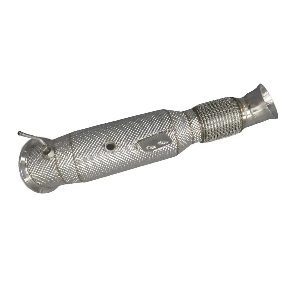 Three Way Catalytic Converter Downpipe for  X5/X6 3.0T 2020-2022 G05/G06 B58 with Heat Shield Stainless Steel JIAJUN 1.5mm
