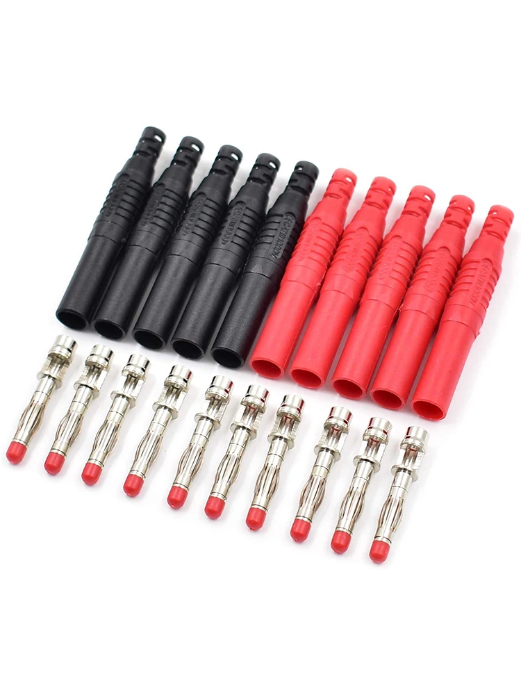 10 Stück isolierte Sicherheitsdichtung, ummantelt, 4 mm Bananenstecker, Löt-DIY-Anschlüsse, Adapter für Multimetertest