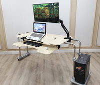 Cross-bed computer desk notebook desktop computer desk bedside table lifting table lazy table cockpit suspension bracket