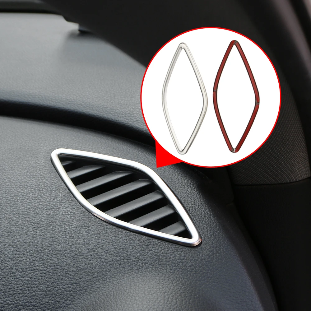 LHD Stickers For Audi A3 8V 2013-2019 Front AC Outlet Cover Air Conditioning Vent Sticker Stainless Steel 2pcs/set Accessories