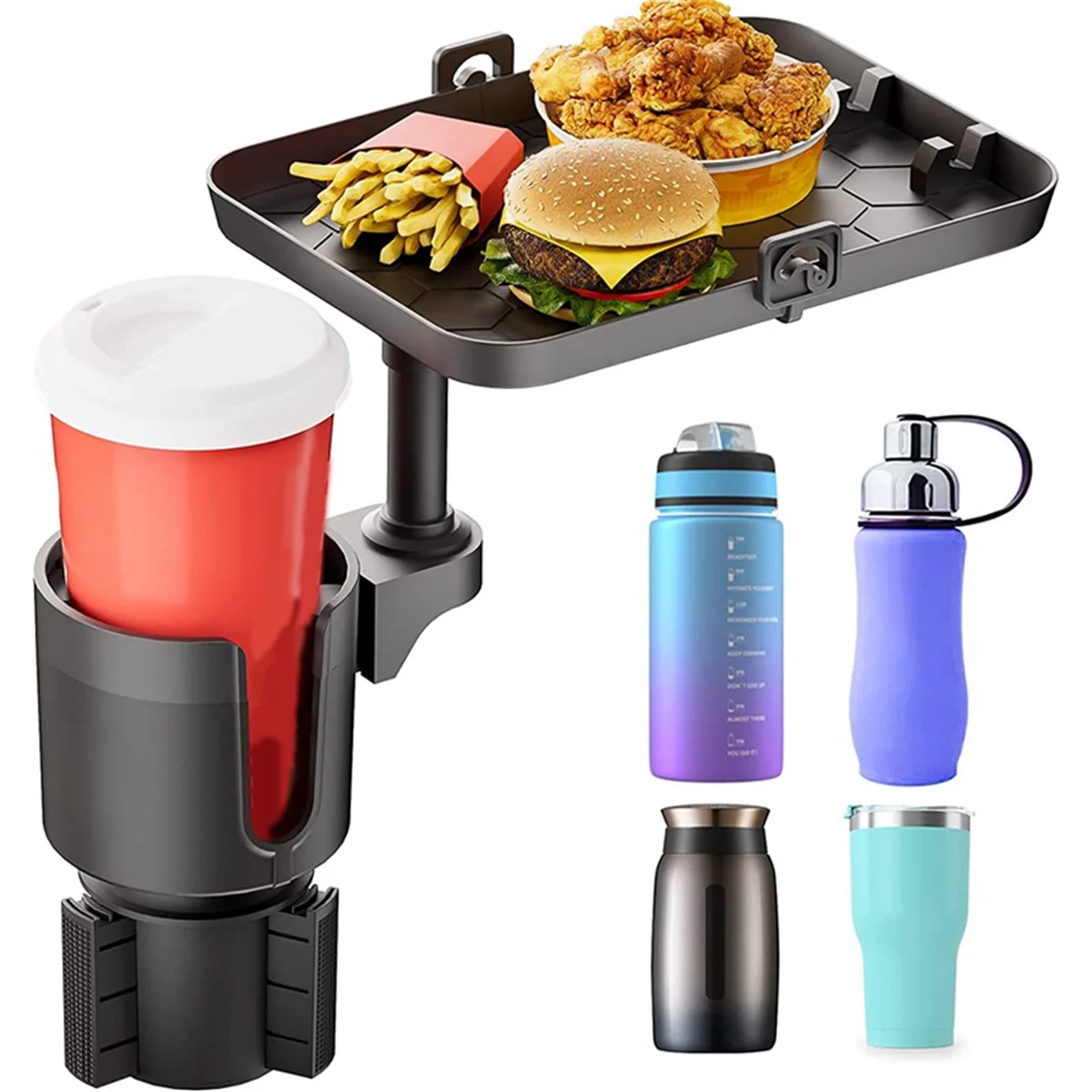 AD41-Car صينية حامل الكأس للتدوير 1/2 حامل مشروبات الهاتف المحمول تخزين الرف حامل أكواب السيارة مع