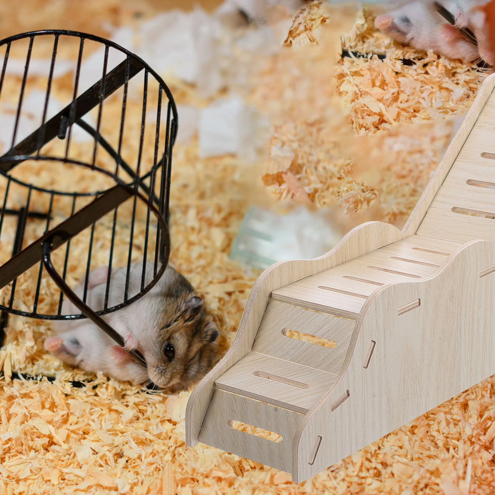 Pet Guinea Hideout Nest House Ramp Hamster Ladder Small Supply Animal Wooden Hut Pets Exercising