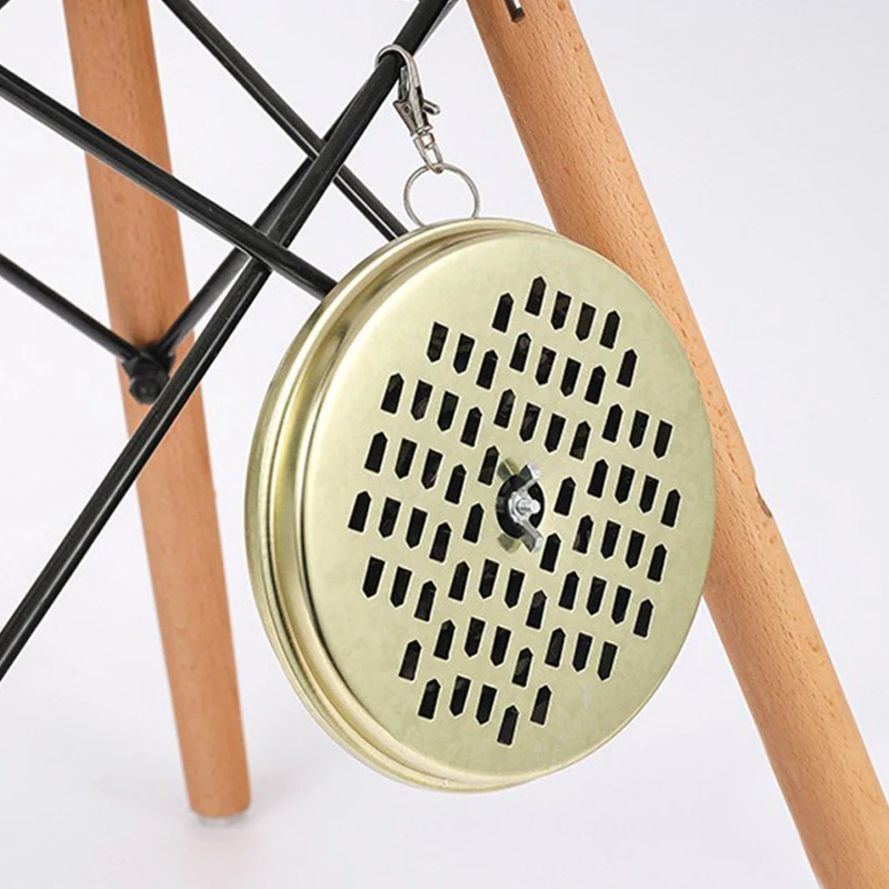 1Pcs Hanging Mosquito Coil Holder Portable Metal Spirals Incense Holder Anti-Fire Insect Repellent Key Ring Tray Fishing Camping