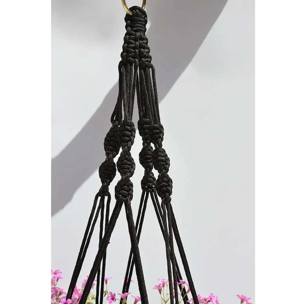 Plant Hanger Black Simple Natural Jute Flower Pot Holder Indoor Outdoor Ceiling Deck Balcony Decorations Plant Holders